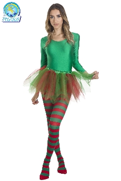 GONNA DI TULLE BICOLORE BAMBINA LUNGHEZZA 35CM ROSSO/VERDE